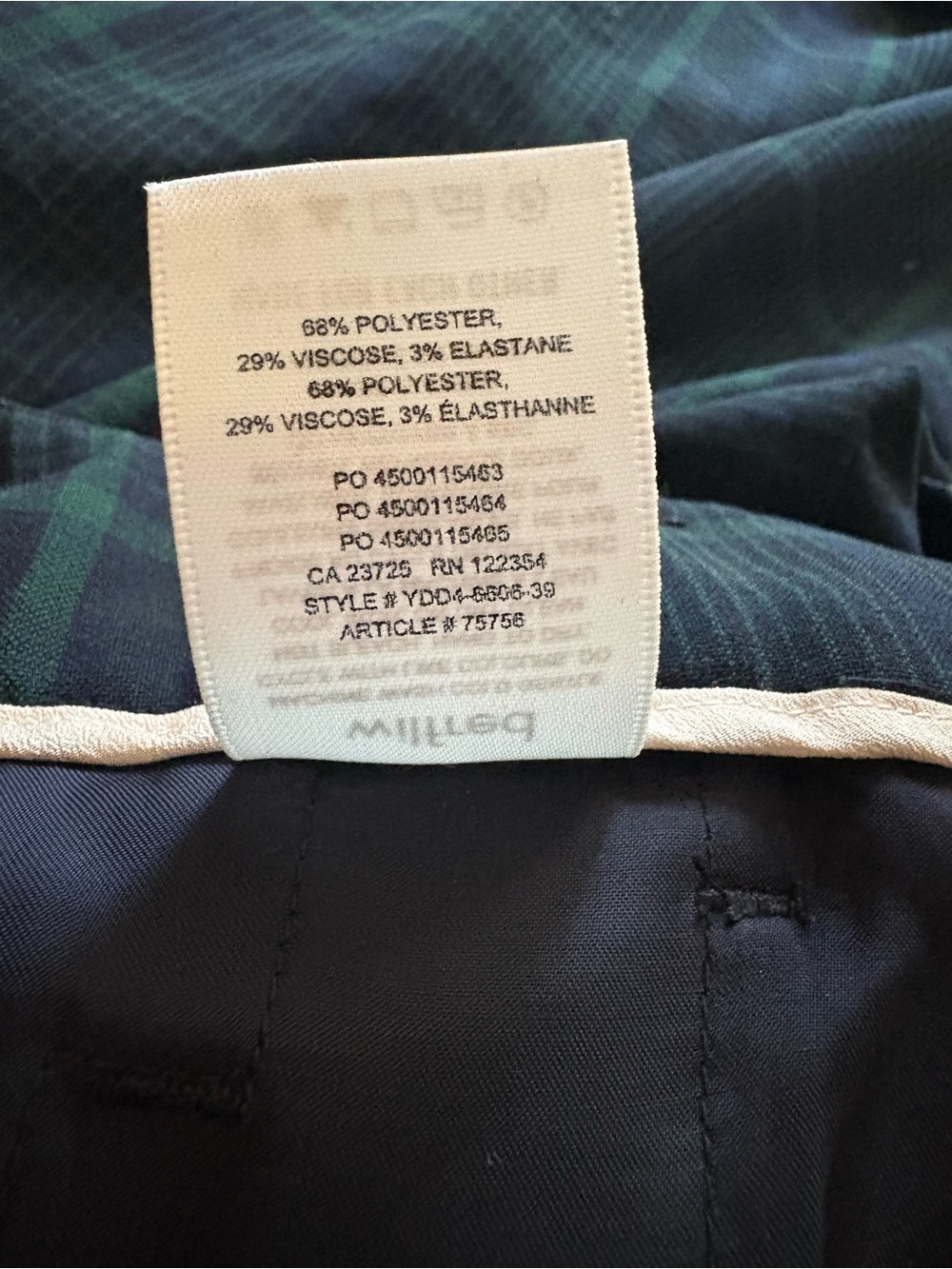 Wilfred Aritzia Blackwatch Tartan Straight Leg Trousers Tie Waist Size 6 - Picture 5 of 5